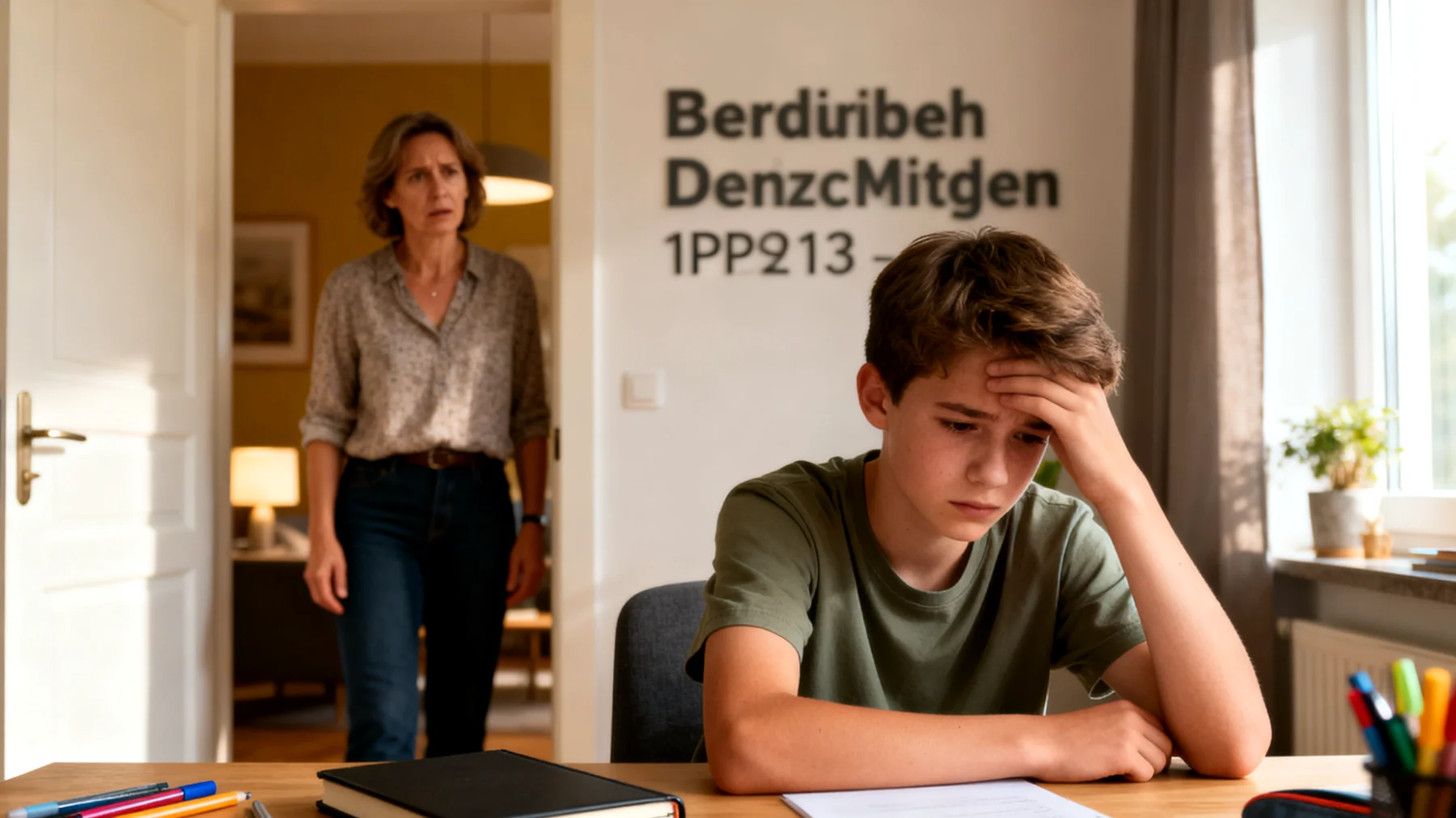 Die Eltern kämpfen damit, dass ihre Jugendlichen kaum Motivation zeigen, sich in der Schule anzustrengen. Trotz wiederholter Gespräche, Ermahnungen und angebotener Hilfe verweigern die Jugendlichen die Hausaufgaben, zeigen Desinteresse am Unterricht und erzielen schlechte Noten. Die Eltern fühlen sich hilflos und wissen nicht, wie sie ihre Kinder wieder für das Lernen begeistern können, ohne ständige Konflikte auszulösen."